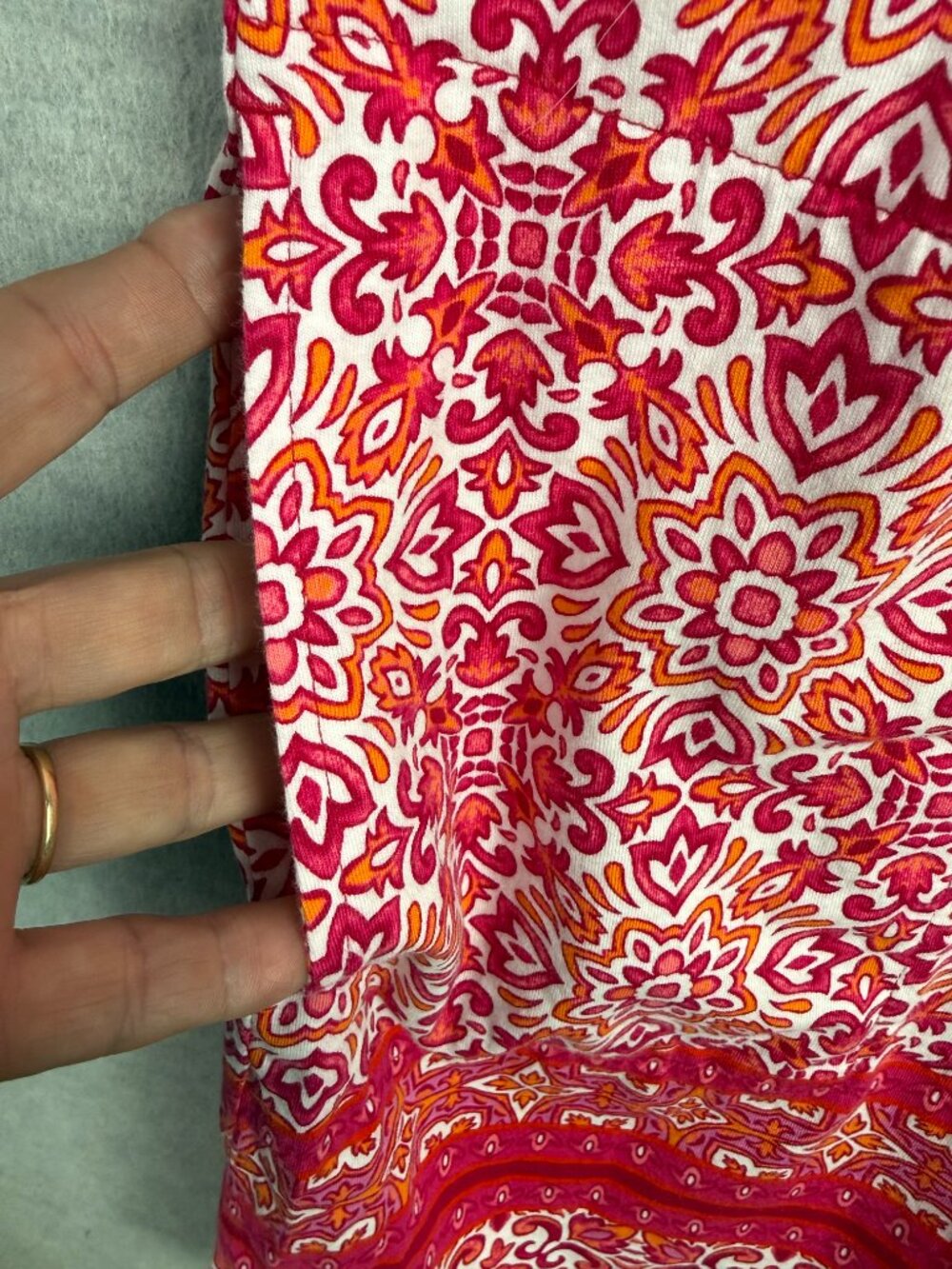 Lands End 3X Sleeveless Beach Dress Pink Coral Floral 100% Cotton Shift - Picture 5 of 11